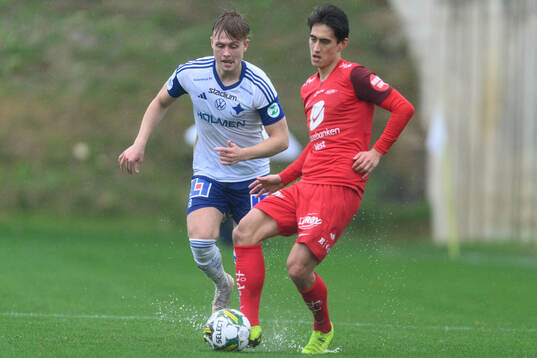 Isak Andri Sigurgeirsson of IFK Norrköping and Svenn Crone