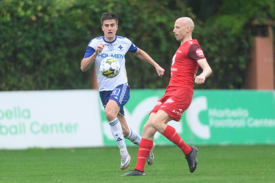 Carl Björk of IFK Norrköping and Ruben Kristiansen of