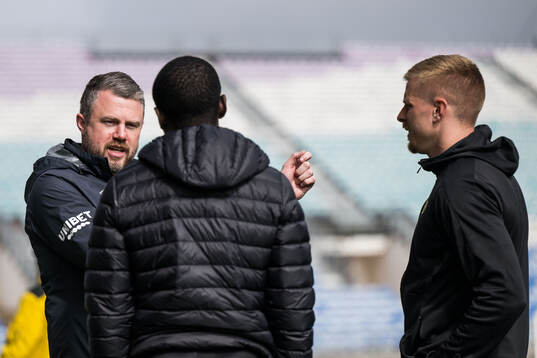Manager Jimmy Thelin and Per Frick of Elfsborg