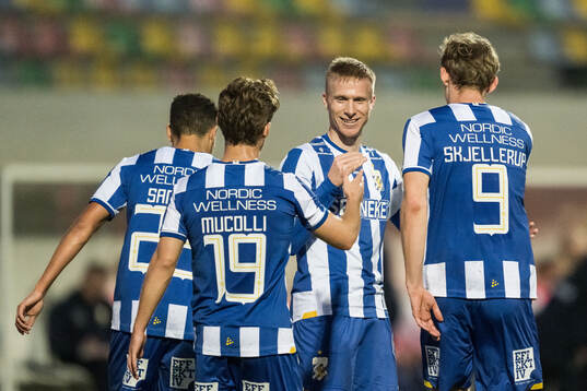 Arbnor Mucolli, Oscar Wendt and Laurs Skjellerup of IFK