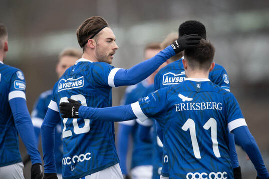 Trelleborgs Felix Hörberg och Armin Ćulum jublar
