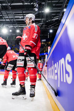 Thierry Bader of Switzerland  ahead  the Beijer Hockey