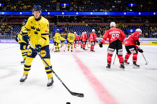 Gabriel Carlsson of Sweden ahead the Beijer Hockey Games