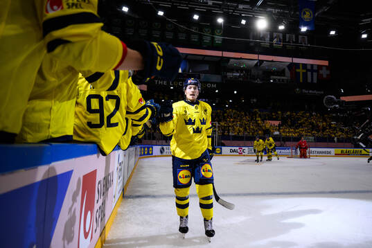 Jesper Frödén of Sweden celebrates