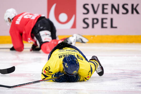 Oscar Lindberg of Sweden in pain
