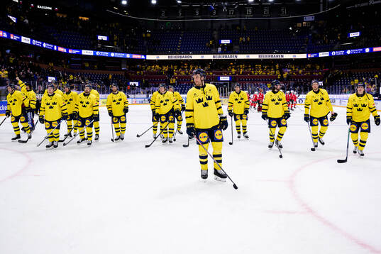 Players of Sweden celebrate
