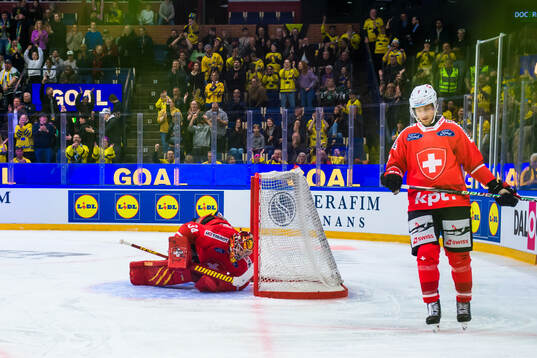 goaltender Stéphane Charlin and Benoit Jecker of