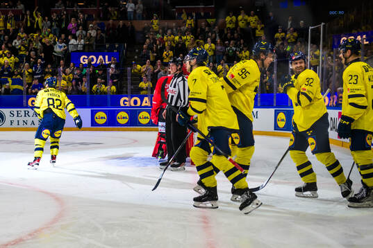 Jesper Frödén of Sweden celebrates