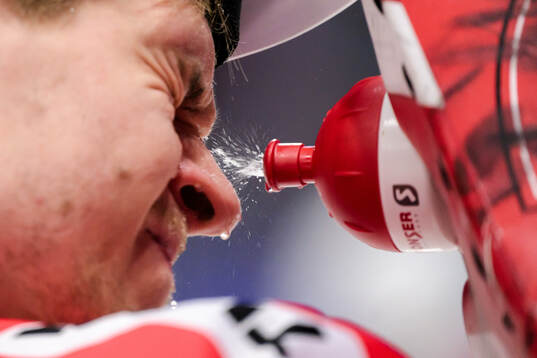 goaltender Connor Hughes of Switzerland ahead the Beijer