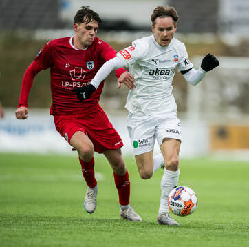 FC Helsingörs Tobias Elmelund och Helsingborgs Simon