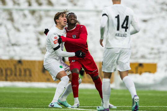 Helsingborgs Thomas Pauck Rogne och FC Helsingörs Yannick