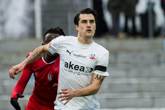 FC Helsingörs Mathias Christensen och Helsingborgs Jon