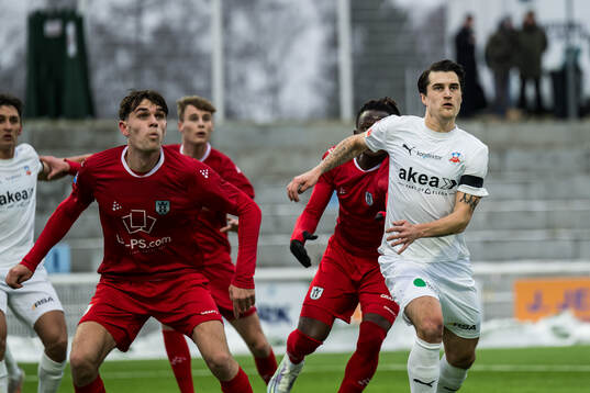 FC Helsingörs Mathias Christensen och Helsingborgs Jon