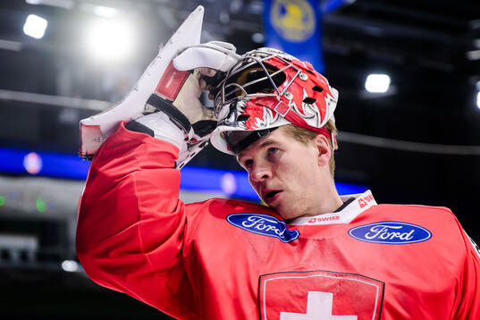 Goalkeeper Connor Hughes of Switzerland