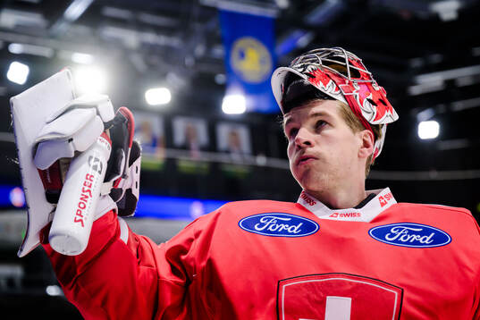 Goalkeeper Connor Hughes of Switzerland
