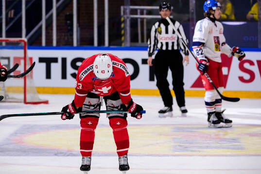 Andrea Glauser of Switzerland looks dejected