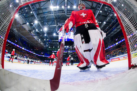 goalkeeper Connor Hughes of Switzerland looks dejected