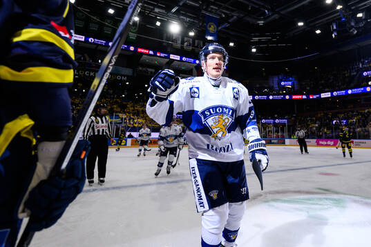 Eemeli Suomi of Finland celebrates