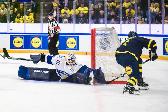 goaltender Emil Larmi of Finland