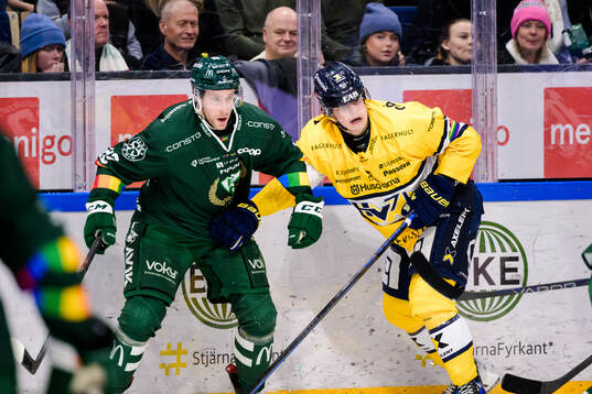 Färjestads Per Åslund och HV71s Henrik Borgström