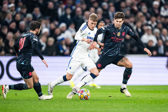 Magnus Mattsson of FC Copenhagen and John Stones of