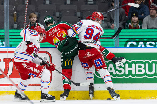 Frölundas Tom Nilsson och Timrås Sebastian Hartmann