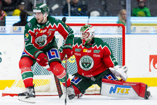 Frölundas Christian Folin och målvakt Lars Johansson