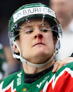 Frölundas Erik Borg blöder