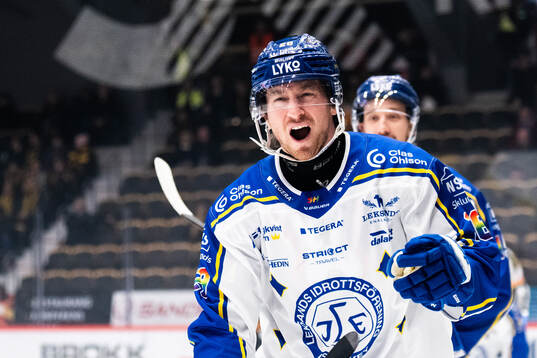 Leksands Justin Glenn Kloos jublar