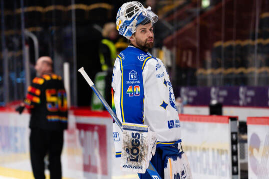 Leksands målvakt Mantas Armalis  deppar