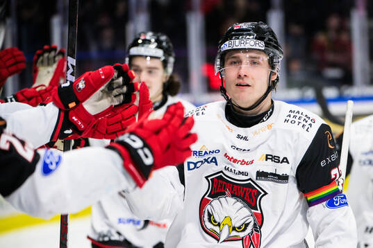 Malmö Redhawks Janne Kuokkanen jublar