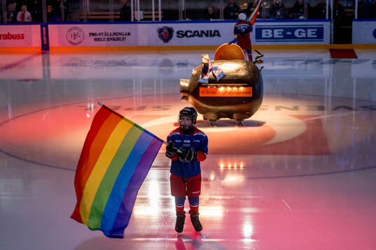 En Pride flagga