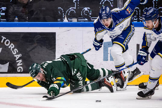 Färjestads Per Åslund och Leksands Lukas Vejdemo