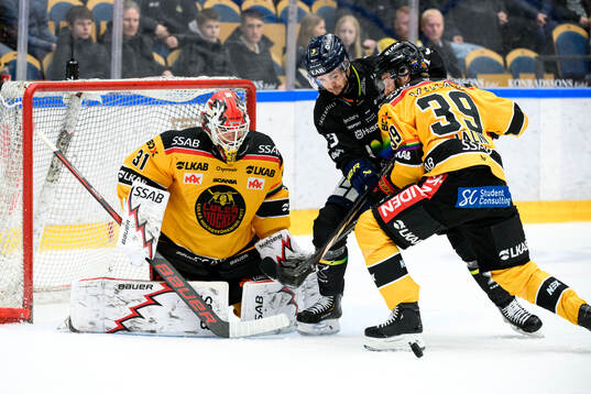 Luleås målvakt Matteus Ward och HV71s Nicholas Shore