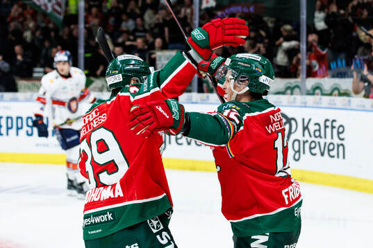 Frölundas Max Friberg jublar