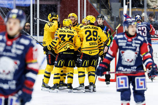 Skellefteås Petter Granberg jublar med lagkamrater