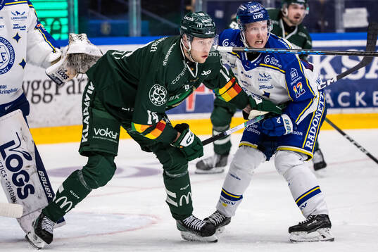 Färjestads Victor Ejdsell och Leksands Kalle Östman