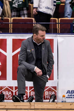 Leksands tränare Charles Berglund deppar