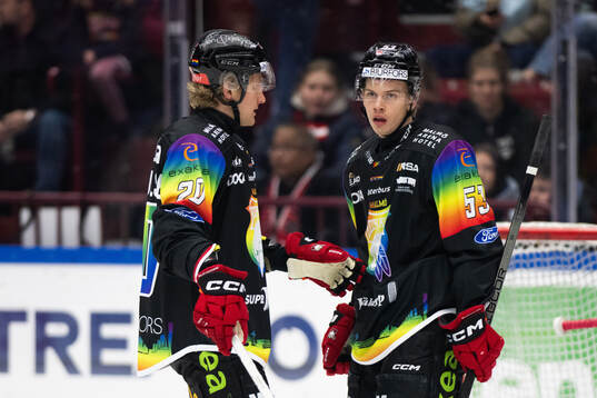 Malmö Redhawks Thomas Berg Paulsen och Albert Sjöberg