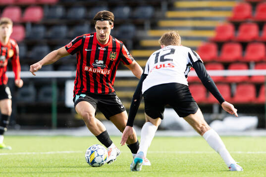 Brommapojkarnas Kevin Ackermann och Landskronas Melker
