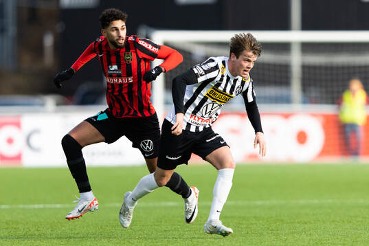 Brommapojkarnas Paya Pichkah och Landskronas Victor Karlsson