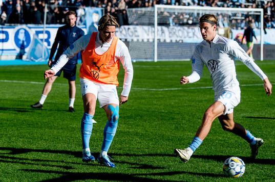 Malmö FFs Jens Stryger Larsen och Erik Botheim