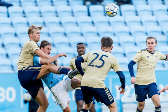 Malmö FFs Erik Botheim och Östers IFs Mattis Adolfsson