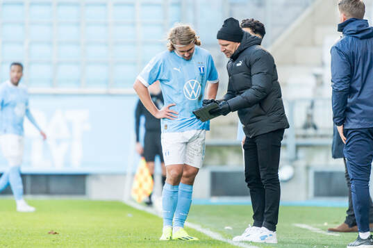 Malmö FFs Sebastian Nanasi och tränare Henrik Rydström