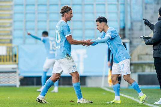 Malmö FFs Erik Botheim och Adrian Skogmar