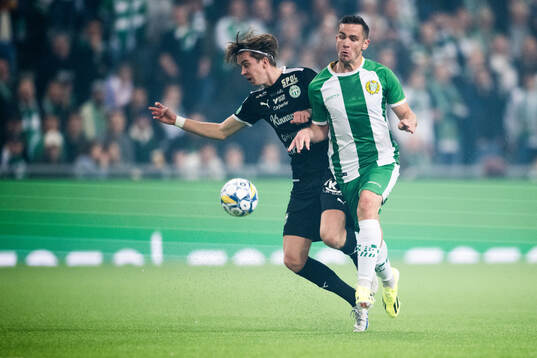Västerås SKs Max Larsson och Hammarbys Oscar Johansson