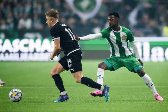 Västerås SKs Simon Gefvert och Hammarbys Shaquille Pinas