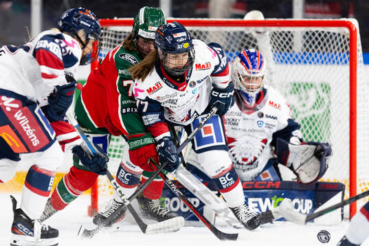 Frölundas Kaitlyn Yearwood och Linköpings Enikö Tóth