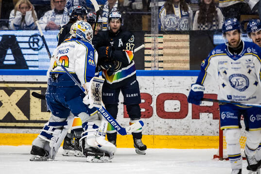 Leksands målvakt Mantas Armalis deppar