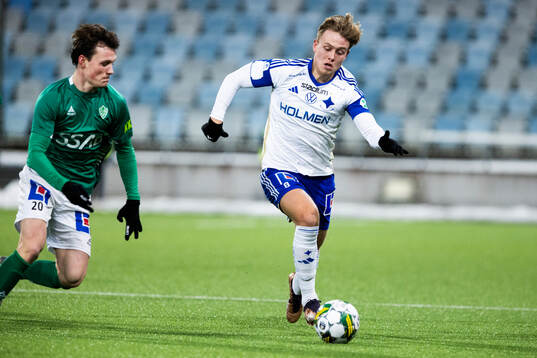 Brages Filip Sjöberg och IFK Norrköpings Isak Andri